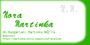 nora martinka business card